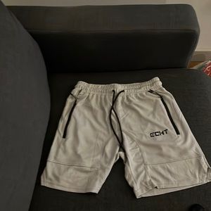 ECHT Sporty Athletic Shorts Drawstring Elastic Waist Gray